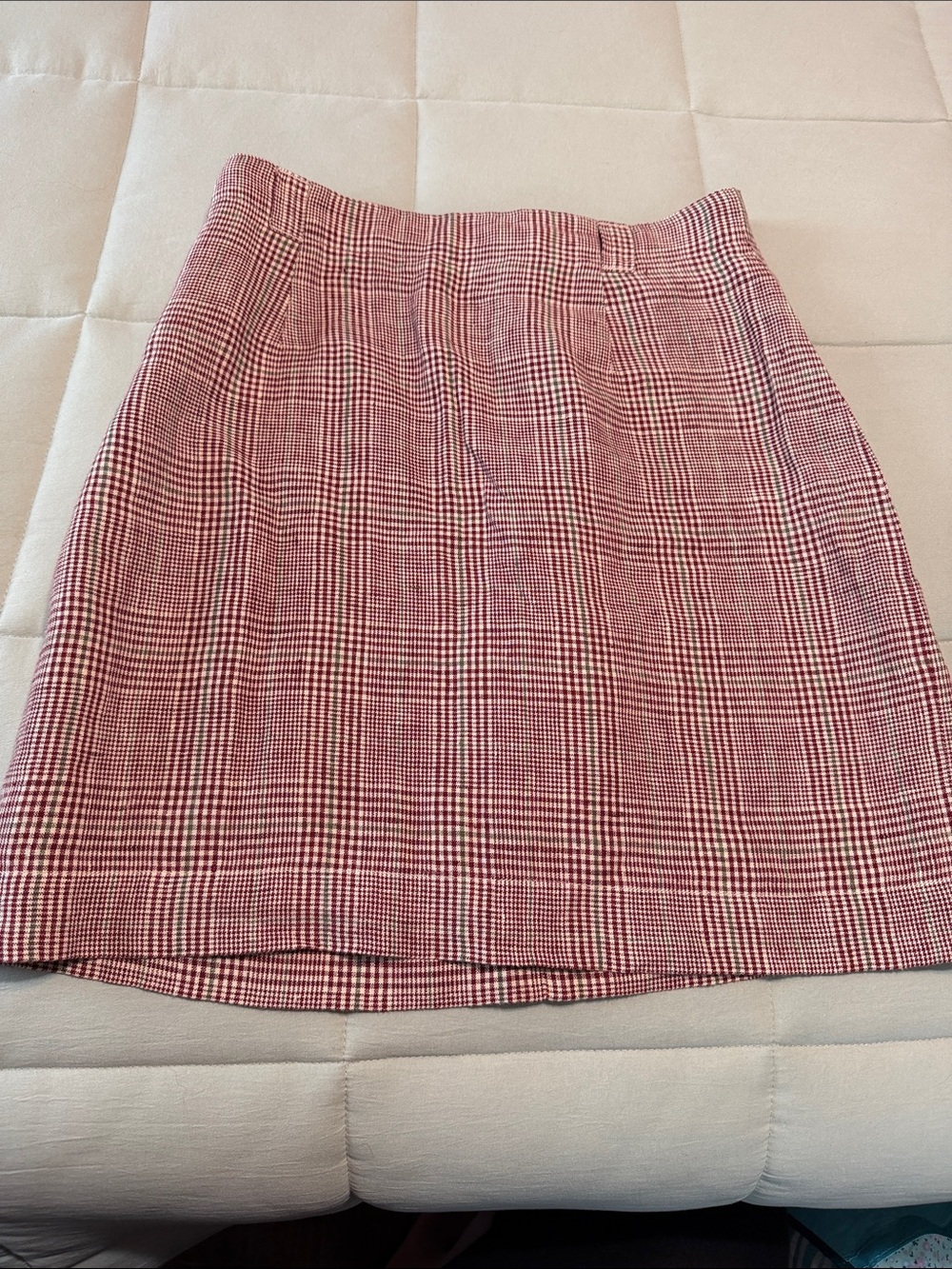 Vintage Plaid Red Mini Skirt - Classic A-Line